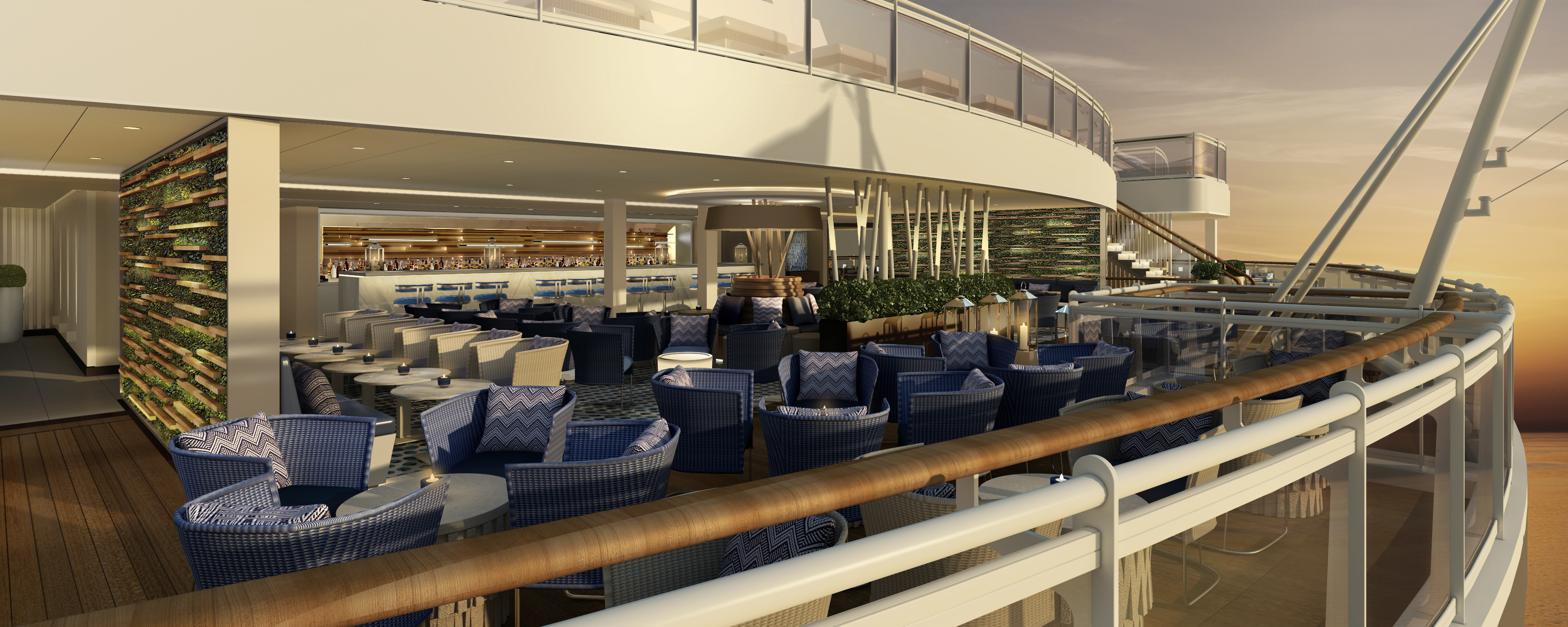 Dining al fresco: The Lido at the rear of the ship (Picture: P&O Cruises)