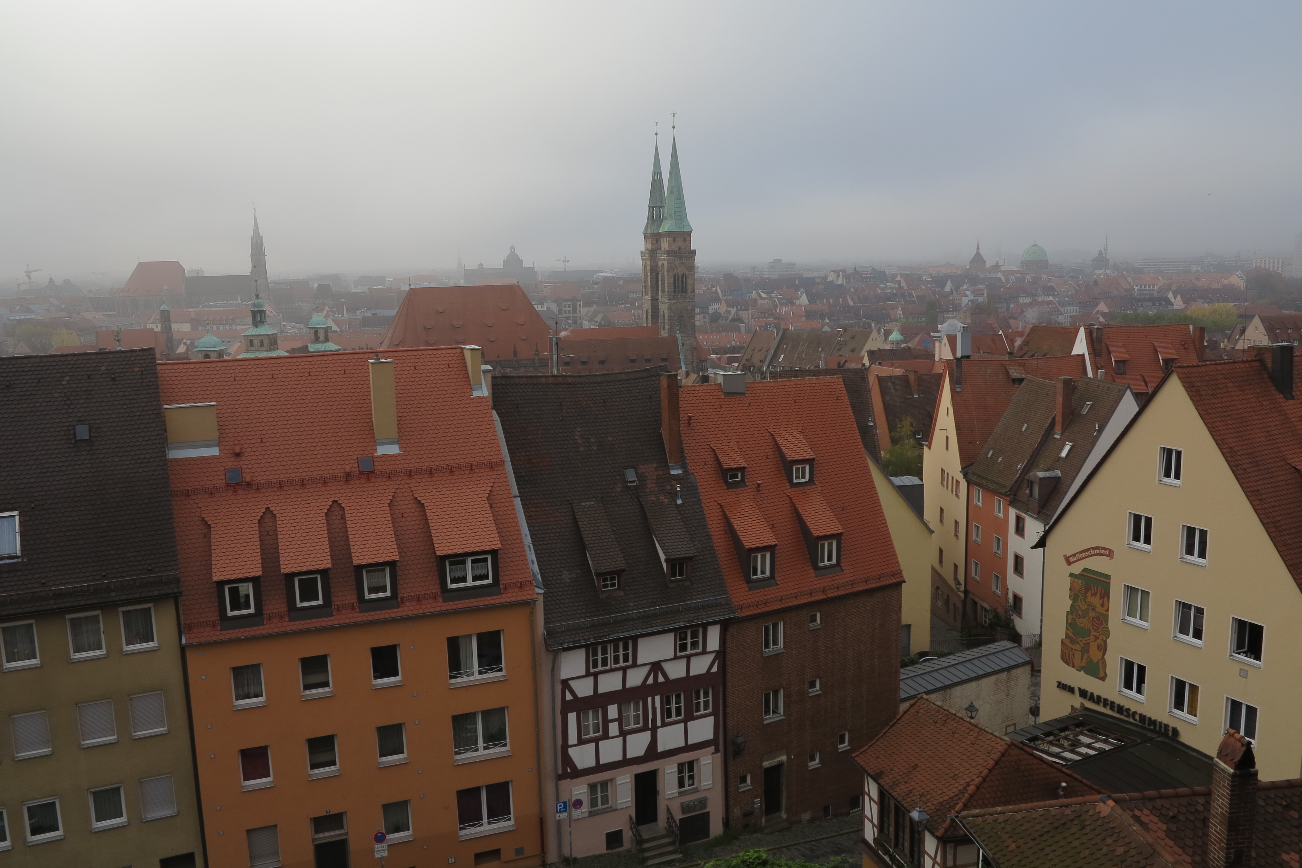 The old town looks the same: Nuremberg viewed from the castle