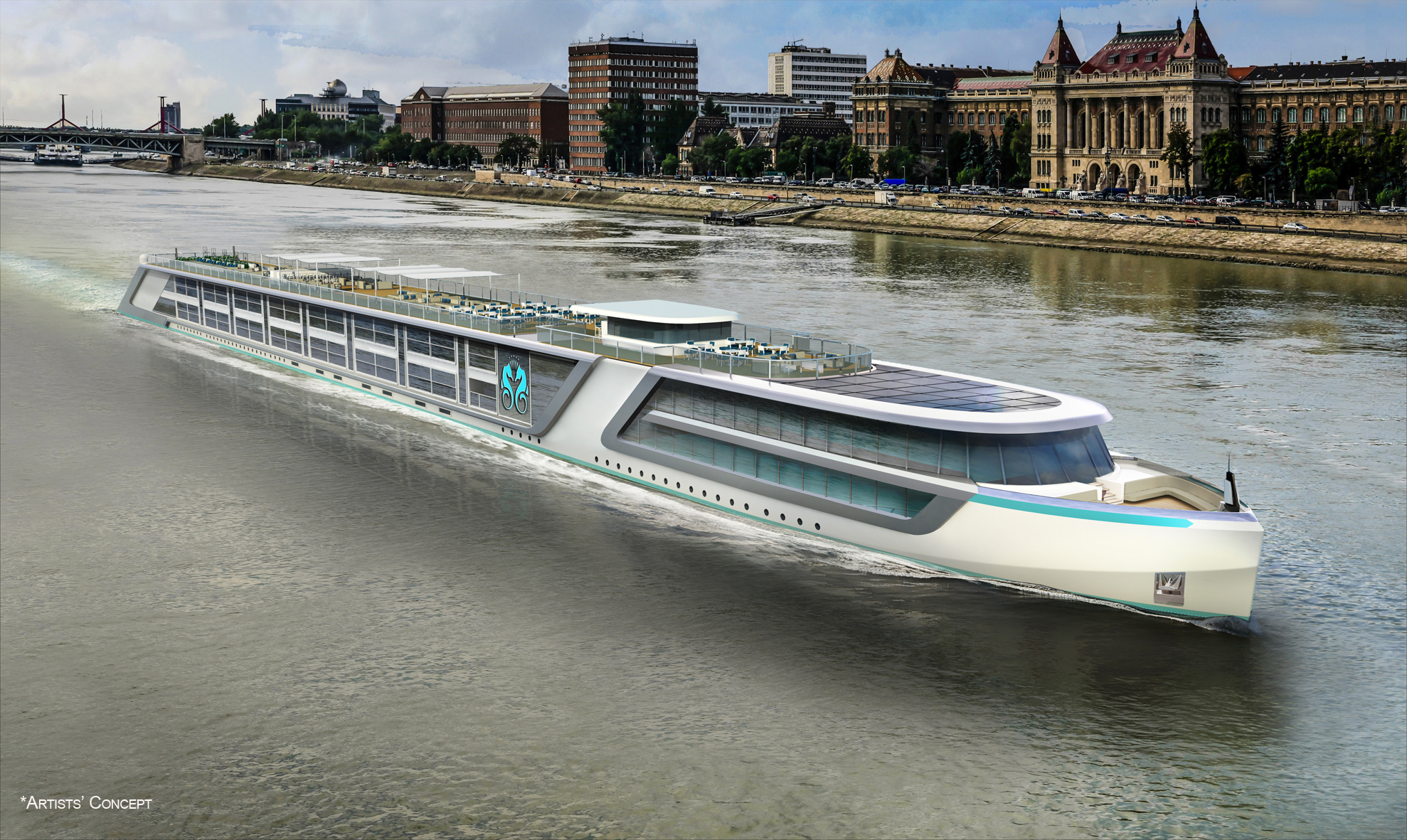 Sleek: An artist's impression of the new vessel (Picture: Crystal Cruises)